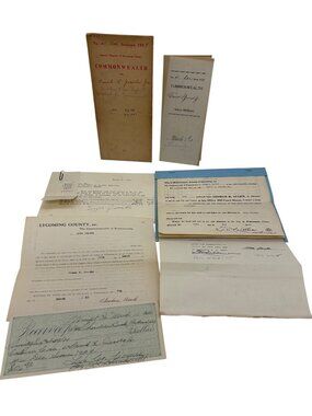 1929 PA Court Case File Desertion Non Support Nolle Prosequi Jacobs Lycoming